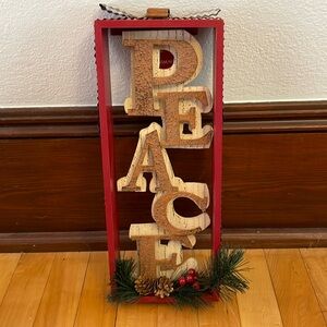 2017 Shopko Trimmery Rustic Peace Christmas Sign/Decor